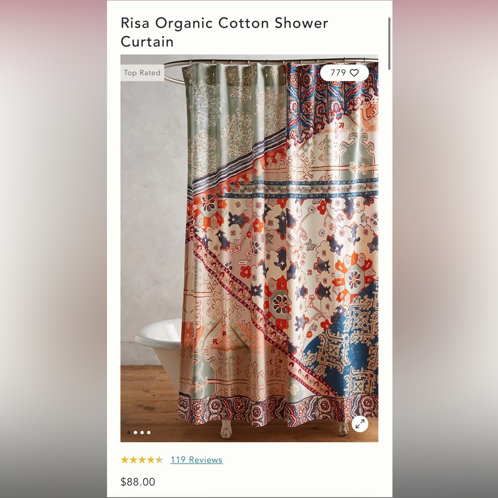 Risa Organic Cotton Shower Curtain